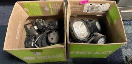DESCRIPTION (2) BOXES OF ASSORTED STAGE / CLUB LIGHTS. ADDITIONAL INFORMATION WORKING ORDER UNKNOWN LOCATION MAIN SEATING QTY 1