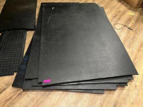 DESCRIPTION (5) 8' X 4' BLACK RUBBER GYM MATS. THIS LOT IS: SOLD BY THE PIECE LOCATION MAIN SEATING QTY 5