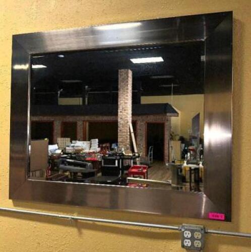 DESCRIPTION 36" X 30" BRUSH NICKEL FRAME MIRROR LOCATION MAIN SEATING QTY 1