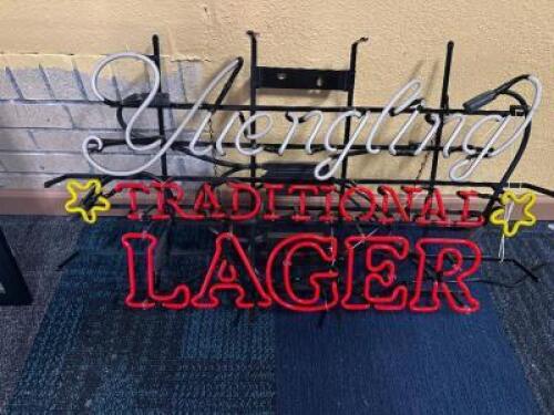 DESCRIPTION YUENGLING TRADITIONAL LAGER NEON SIGN ADDITIONAL INFORMATION IN WORKING ORDER LOCATION MAIN SEATING QTY 1