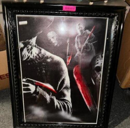 DESCRIPTION 24" FRAMED HORROR MOVIE PRINT LOCATION PARTY ROOM QTY 1