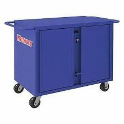 DESCRIPTION: (1) CABINET WORKBENCHBRAND/MODEL: WESTWARD #24Y922INFORMATION: BLUE, STEEL, 1200 LB CAPACITYSIZE: 43-7/8" X 26-7/8" X 38 1/2"RETAIL$: $1738.90 EAQTY: 1