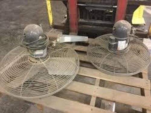 DESCRIPTION: (2) INDUSTRIAL WALL MOUNTED FANSINFORMATION: SEE INSPECTION, 1ZCP6 - BRACKETSIZE: 24" BLADERETAIL$: $390.00 EAQTY: 2