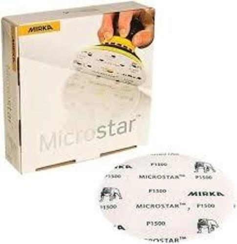 DESCRIPTION: (8) BOXES OF (50) MICROSTAR GRIP DISCS BRAND/MODEL: MIRKA #FM-608-1500 INFORMATION: GRIT P1500 SIZE: 3" RETAIL$: $31.59 EA QTY: 8