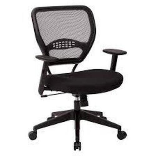 DESCRIPTION: (1) PROFESSIONAL CHAIR WITH ANGLED ARMS BRAND/MODEL: SPACE SEATING INFORMATION: AIR GRID BACK, BLACK, MESH SIZE: 42" RETAIL$: $327.81 EA