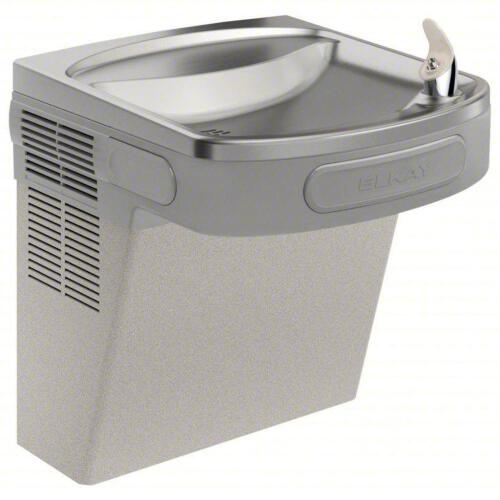 DESCRIPTION: (1) SINGLE DRINKING FOUNTAIN, ON WALL BRAND/MODEL: ELKAY #34J989 INFORMATION: GRAY, FILTERED, NON-REFRIGERATED SIZE: 19-7/8" H RETAIL$: $