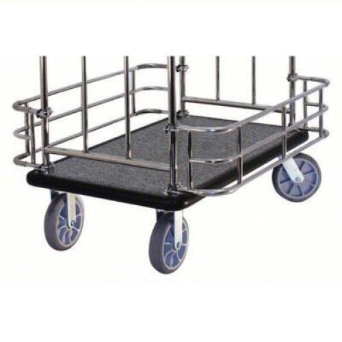 DESCRIPTION: (1) BELLMAN'S CART GUARDIAN BRAND/MODEL: HOSPITALITY #33NW74 INFORMATION: CHROME SIZE: 40" X 9" X 7" RETAIL$: $629.57 EA QTY: 1