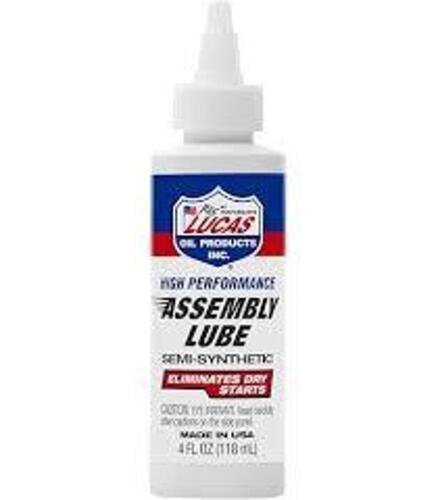 DESCRIPTION: (6) SEMI-SYNTHETIC ASSEMBLY LUBE BRAND/MODEL: LUCAS 10153-1 SIZE: 4FL OZ RETAIL$: $59.99 QTY: 6