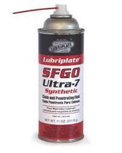 DESCRIPTION: (6) SYNTHETIC FOOD GRADE AEROSOL GEAR OIL BRAND/MODEL: LUBRIPLATE ULTRA-7 SIZE: 11OZ RETAIL$: $85.38 QTY: 6