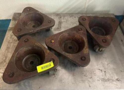 (4) STEEL POT BELLY DOLLIES