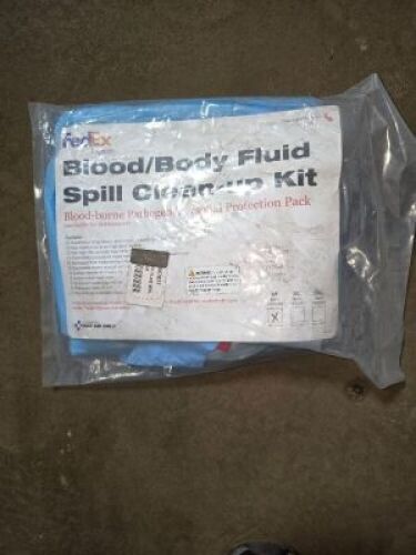 DESCRIPTION: (1) BLOOD AND BODY FLUID CLEAN UP KIIT BRAND/MODEL: FIRST AID ONLY 145250 RETAIL$: $20.00 QTY: 1