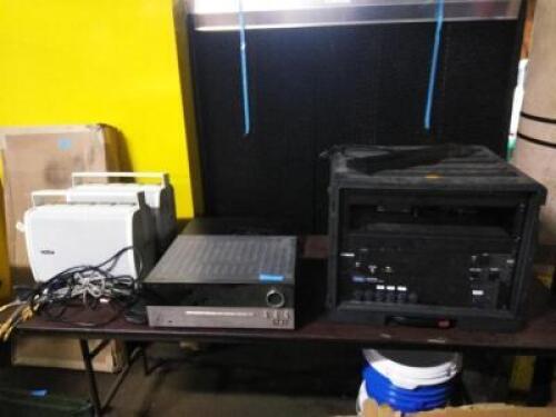 DESCRIPTION: (1) TABLE OF MISC SPEAKERS AND RADIO INFORMATION: SEE INSPECTION QTY: 1