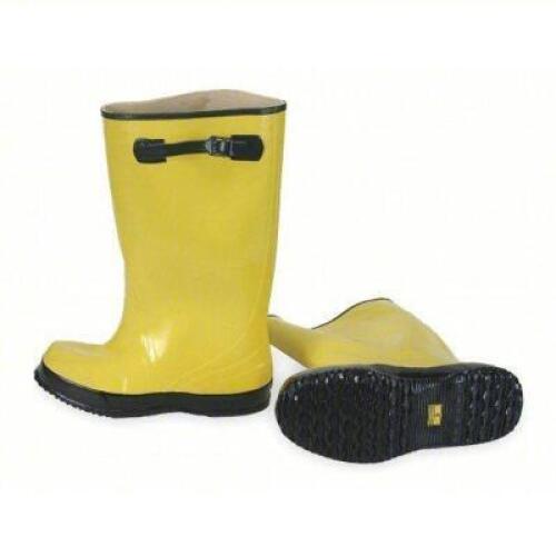 DESCRIPTION: (1) PAIR OF OVERBOOT BRAND/MODEL: PRODUCT NUMBER #4T269 INFORMATION: YELLOW, KNEE SHOW, CLEATED SIZE: SIZE 8 RETAIL$: $59.89 EA QTY: 1