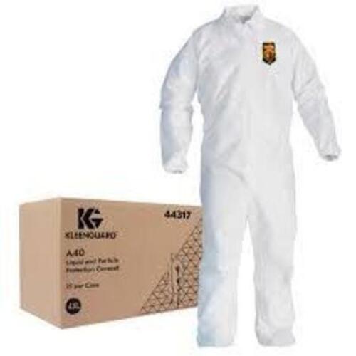 DESCRIPTION: (1) CASE OF (25) DISPOSABLE COVERALLS ELASTIC WRISTS AND ANKLES BRAND/MODEL: KEYSTONE #CVL-SMS-E-MED-WHITE INFORMATION: WHITE SIZE: MEDIU