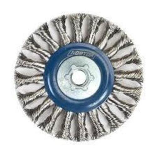DESCRIPTION: (2) BOXES OF (10) WIRE WHEEL BRUSHES BRAND/MODEL: NORTON #43052 SIZE: 2-1/2" X 1/2" X 1/4" X .012" RETAIL$: $21.83 PER BRUSH QTY: 2