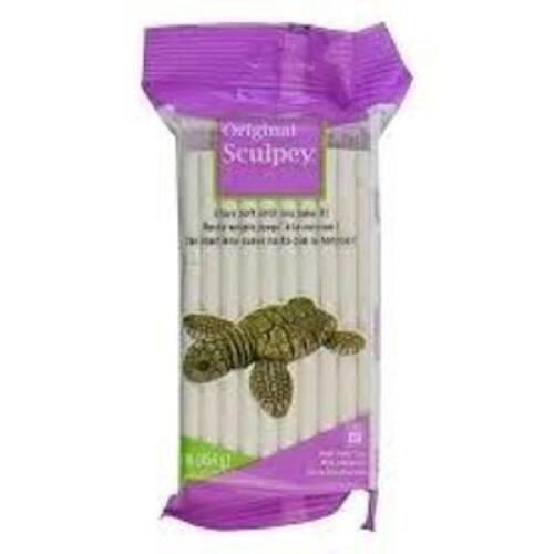 DESCRIPTION: (2) PACKS OF MOLDABLE CLAY BRAND/MODEL: ORIGINAL SCULPEY INFORMATION: WHITE, STAYS SOFT UNTIL BAKED, POLYMER RETAIL$: $13.12 EA QTY: 2
