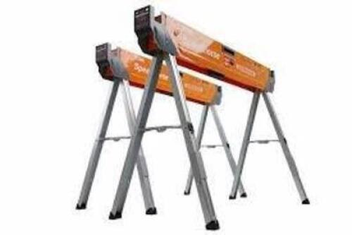 DESCRIPTION: (1) SPEEDHORSE, SAWHORSE PAIR BRAND/MODEL: BORA PORTAMATE #PM-4500 INFORMATION: ORANGE RETAIL$: $159.98 EA QTY: 1