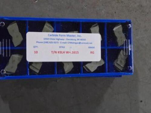 DESCRIPTION: (30) CARBIDE GROOVING INSERTS BRAND MODEL CARBIDE FORM MASTERS QTY: 30