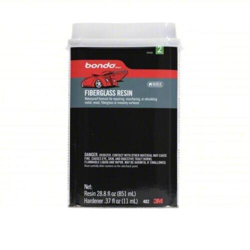 DESCRIPTION: (3) STAGE 2 FIBERGLASS RESIN BRAND/MODEL: BONDO 402 SIZE: 28.8 FL OZ RESIN .37 OZ HARDNER RETAIL$: $133.08 QTY: 3