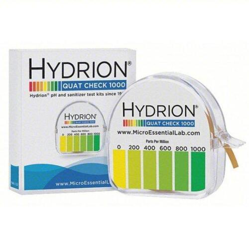 DESCRIPTION: (10) ROLLS QUATRENARY TEST PAPER BRAND/MODEL: HYDRION CM-240 SIZE: 0-1000 ppm RETAIL$: $89.10 QTY: 10