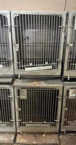 (2) - STAINLESS STEEL MODULAR KENNEL CAGE