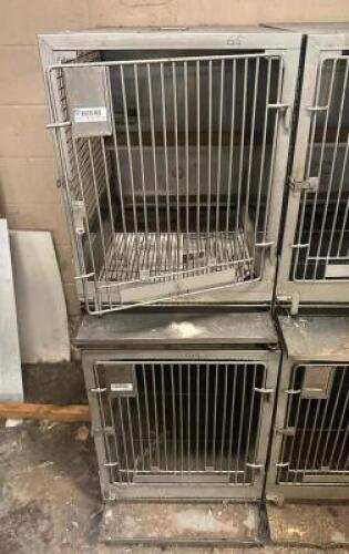 (2) - STAINLESS STEEL MODULAR KENNEL CAGE