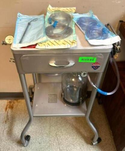 VINTAGE SURGICAL SUCTION PUMP AND CART