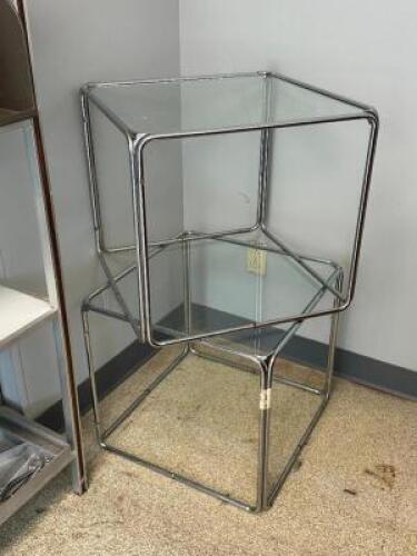 (2) - GLASS END TABLES