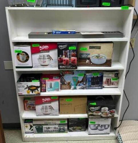 WOODEN SHELVING UNIT