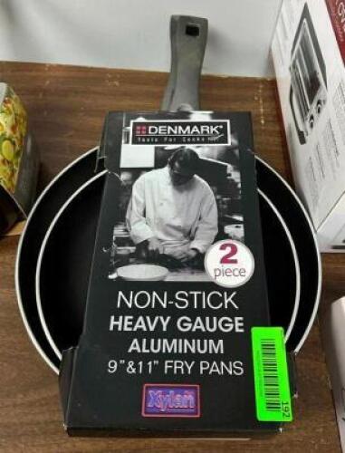 2PC NON STICK HEAVY GAUGE ALUMINUM FRY PANS