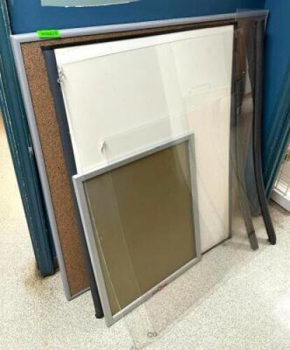 ASSORTED DRY ERASE AND CORK BOARDS