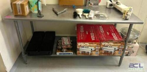 6' STAINLESS TABLE WITH GALVANIZED UNDERSHELF