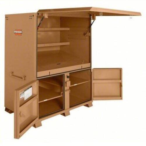 DESCRIPTION: (1) JOBSITE FIELD OFFICE BRAND/MODEL: KNAACK #14V855 INFORMATION: RECESSED PADLOCK, TAN SIZE: 60" W X 44" D X 83" H RETAIL$: $4158.00 EA