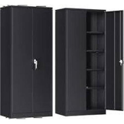 DESCRIPTION: (1) STORAGE CABINETBRAND/MODEL: DURHAMINFORMATION: STEEL, BLACK, SWING HANDLESIZE: APPROX 24" X 36" X 72"RETAIL$: $497.74 EAQTY: 1