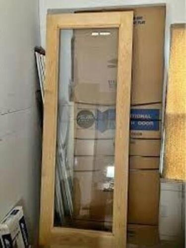 DESCRIPTION: (1) DOOR WITH WINDOWINFORMATION: WOOD FRAMESIZE: APPROX 35 1/2" X 83 1/2"RETAIL$: $668.00 EAQTY: 1