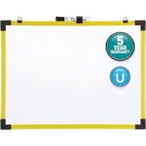 DESCRIPTION: (1) INDUSTRIAL DRY ERASE BOARD BRAND/MODEL: QUARTET #724126 INFORMATION: YELLOW BORDER SIZE: 4' X 3' RETAIL$: $186.11 EA QTY: 1