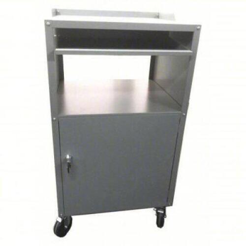 DESCRIPTION: (1) MOBILE COMPUTER CABINET BRAND/MODEL: PRODUCT NUMBER #462D21 INFORMATION: STEEL, GRAY SIZE: 27 IN X 24 IN 49 3/4 IN RETAIL$: $449.57 E