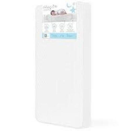 DESCRIPTION: (1) FULL CRIB SIZE MATTRESS FOR TODDLERSBRAND/MODEL: DREAM ON ME #1A4-WINFORMATION: WHITE, EXTRA FIRMSIZE: 52&rdquo; Lx 28&rdquo; W x 4&rdquo; HRETAIL$: $149.99 EAQTY: 1