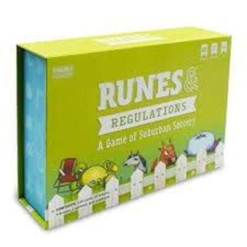 DESCRIPTION: (2) RUNES AND REGULATIONS BRAND/MODEL: A GAME OF SUBURBAN SORCERY INFORMATION: CARD GAME, SEE INSPECTION RETAIL$: $59.50 EA QTY: 2