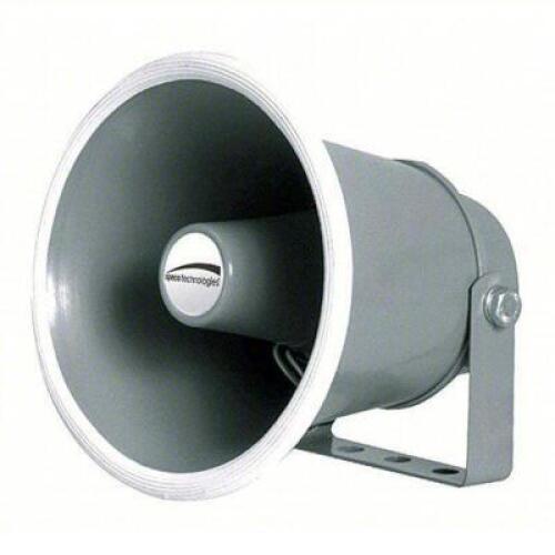 DESCRIPTION: (1) WEATHERPROOF SPEAKER HORN BRAND/MODEL: SPECO TECHNOLOGIES #49N890 INFORMATION: PASSIVE, 1-WAY, 4 OHM IMPEDANCE SIZE: 6" W RETAIL$: $3