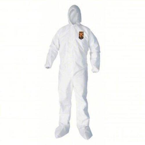 DESCRIPTION: (25) HOODED, BOOTED DISPOSABLE COVERALLS BRAND/MODEL: KIMBERLY-CLARK #2WXC5 INFORMATION: WHITE SIZE: 3XL RETAIL$: $238.26 TOTAL QTY: 25