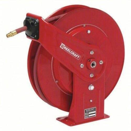 DESCRIPTION: (1) SPRING RETURN HOSE REEL BRAND/MODEL: REELCRAFT #38L509 INFORMATION: RED, 300 PSI MAX PRESSURE SIZE: 50' RETAIL$: $607.49 EA QTY: 1