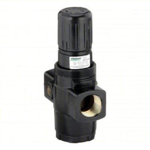 DESCRIPTION: (1) COMPRESSED AIR REGULATOR BRAND/MODEL: SPEEDAIRE #4ZM10 INFORMATION: ALUMINUM, 1 IN NPT, 450 CFM, 5 PSI TO 125 PSI, NON RISING RETAIL$