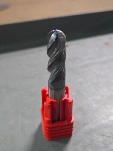 DESCRIPTION: (2) SOLID CARBIDE GP BALL END MILL BRAND MODEL FULLERTON 34097 SIZE: 3/8" DIA RETAIL$: $109.38 QTY: 2