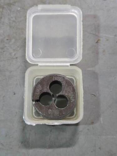 DESCRIPTION: (12)HSS ROUND THREADING DIE BRAND MODEL WESTWARD 10T713 SIZE: #3-56 UNF RETAIL$: $107.16 QTY: 12