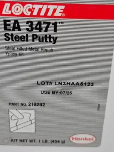 DESCRIPTION: (2) STEEL EPOXY PUTTY BRAND/MODEL: LOCTITE EA 3471 SIZE: 16oz RETAIL$: $178.02 QTY: 2