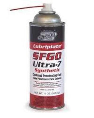DESCRIPTION: (6) SYNTHETIC FOOD GRADE AEROSOL GEAR OIL BRAND/MODEL: LUBRIPLATE ULTRA-7 SIZE: 11OZ RETAIL$: $85.38 QTY: 6