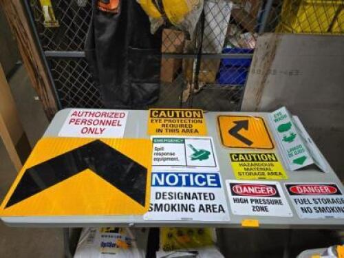 DESCRIPTION: (1) TABLE OF VARIOUS SIGNS QTY: 1