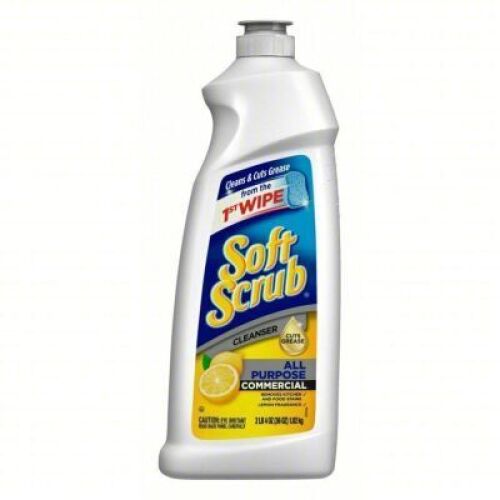 DESCRIPTION: (6) LEMON SCENTED BATHROOM CLEANER BRAND/MODEL: SOFT SCRUB 15020 SIZE: 36oz RETAIL$: $75.12 QTY: 6