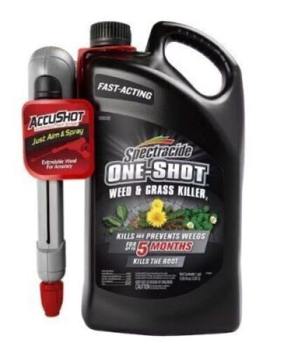 DESCRIPTION: (2) ONE SHOT WEED AND GRASS KILLER BRAND/MODEL: SPECTRACIDE SIZE: 1 GALLON RETAIL$: $56.89 QTY: 2